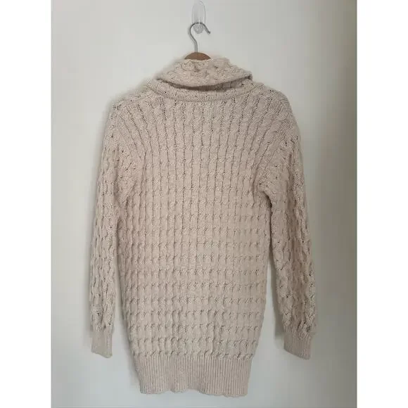 Anthropologie Pilcro Cable-Knit  Oversized Slouchy Cardigan in Cream XXS - Picture 8 of 10